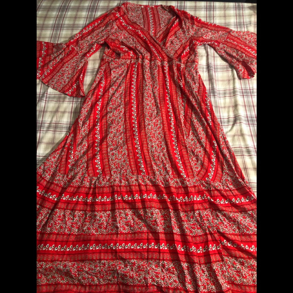 Beautiful red floral summer dress